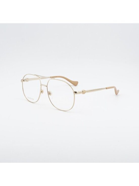 Gucci GG1091O 002 Eyeglasses Shiny Gold 56mm Aviator Frame main image 5